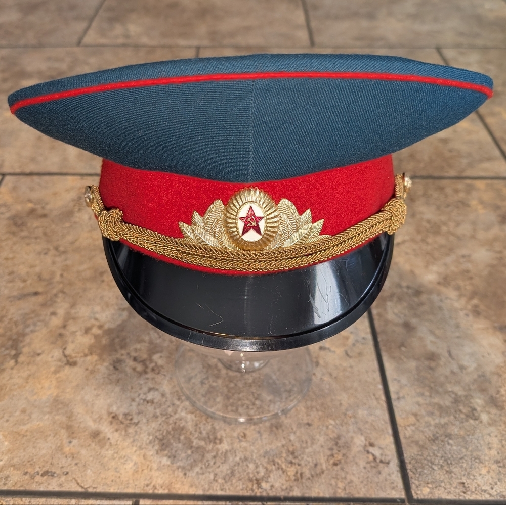 Russian Vintage Officer Visor Cap  57 Cm 7 1/8